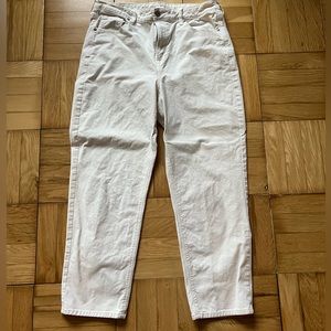 White corduroy jeans